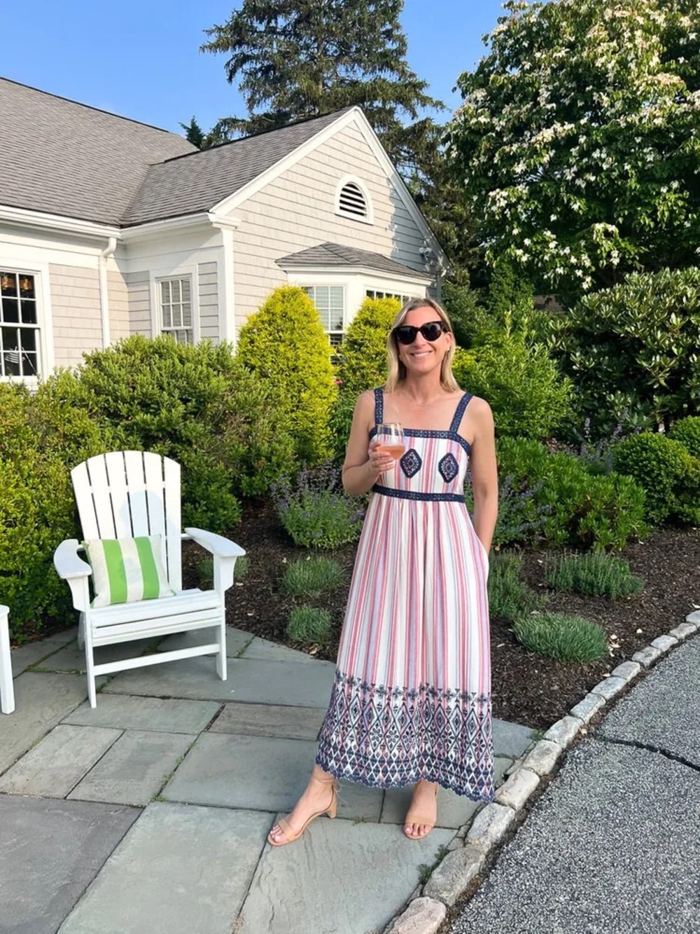 Type Böe Red White and Blue Candi Midi Dress